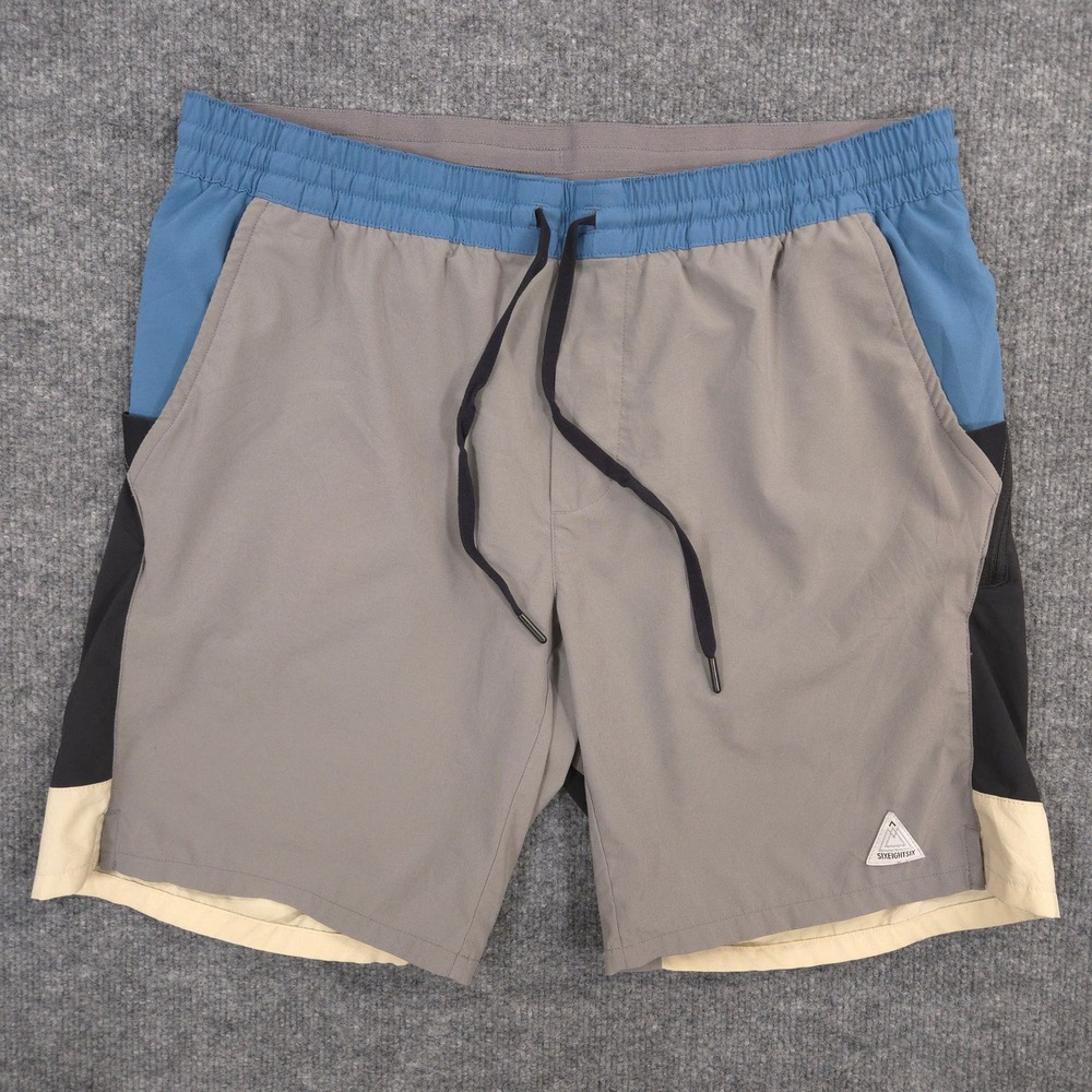 686 ATP Stretch Performance Shorts Mens Large Gray Gym Training Running Jogging